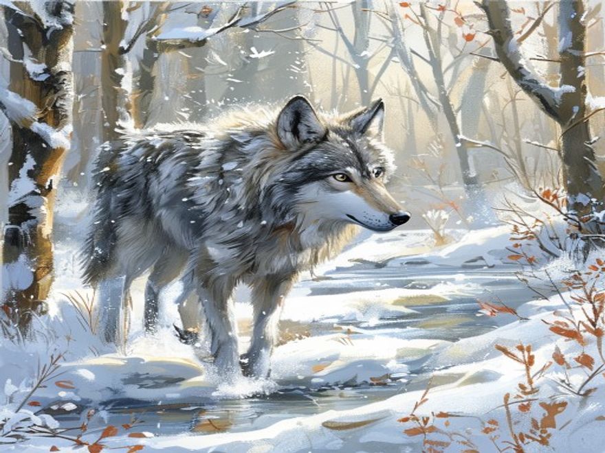 Der Wolf und das Lamm im Winter