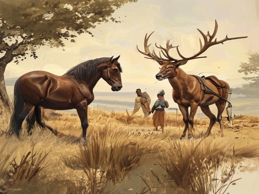 Das Pferd und der Hirsch