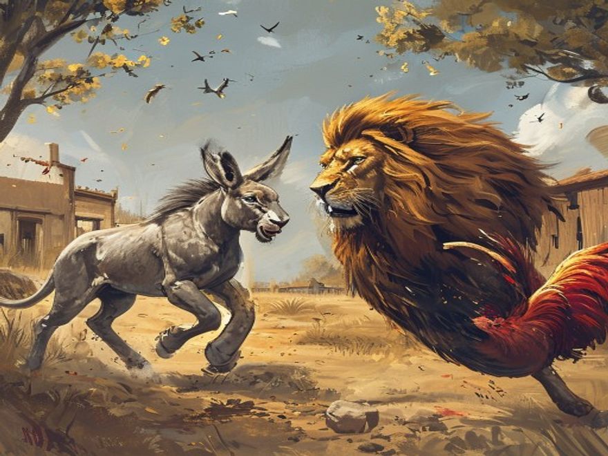 Der Esel, der Hahn und der Löwe