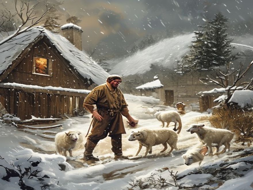 Der Bauer und seine Hunde